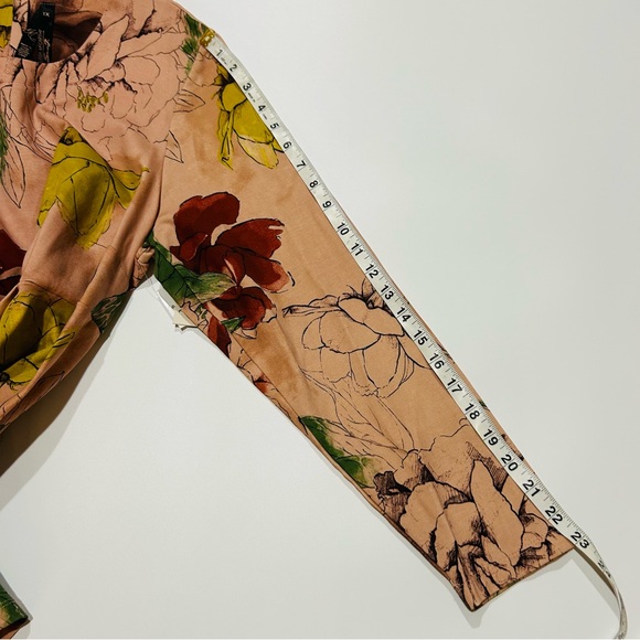 NWT Melissa McCarthy Seven7 Top Blouse 1X Plus Pink Floral Peplum Art to Wear - Picture 15 of 16